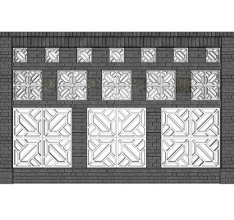 新中式花雕景观墙SU模型下载_sketchup草图大师SKP模型