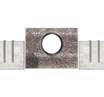 新中式轻奢圆窗景墙SU模型下载_sketchup草图大师SKP模型