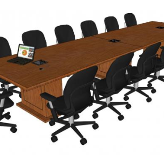 会议室长桌su模型下载_sketchup草图大师SKP模型