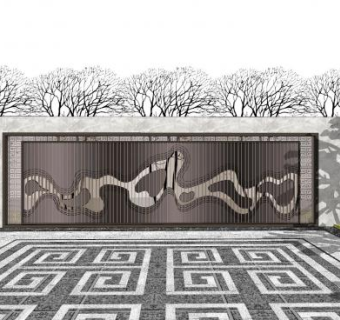 新中式轻奢景墙SU模型下载_sketchup草图大师SKP模型