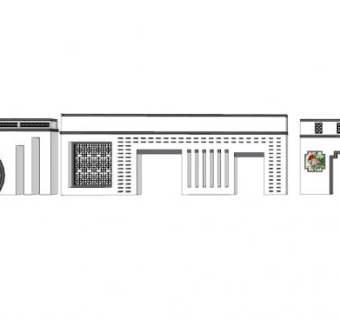 新中式花壁画景墙SU模型下载_sketchup草图大师SKP模型