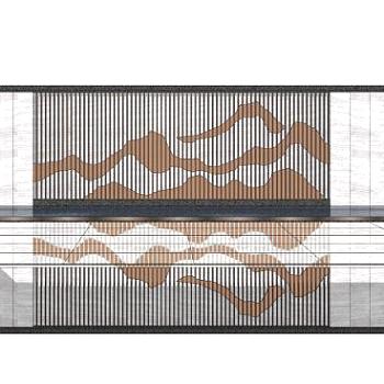 现代新中式景观墙SU模型下载_sketchup草图大师SKP模型