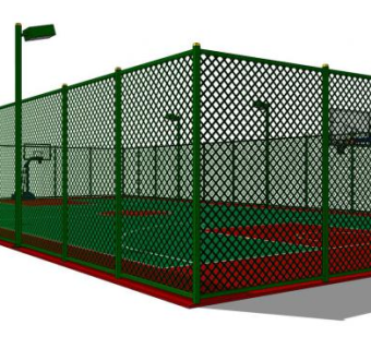 篮球场地围栏su模型下载_sketchup草图大师SKP模型