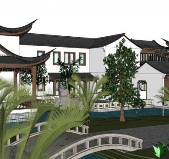 苏式别墅su模型下载_sketchup草图大师SKP模型