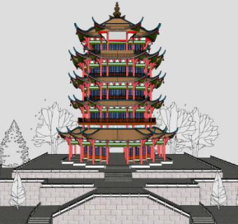 古建筑结构su模型下载_sketchup草图大师SKP模型