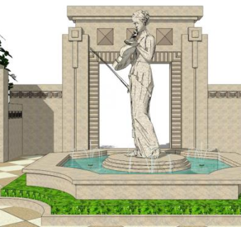 小区雕塑su模型下载_sketchup草图大师SKP模型