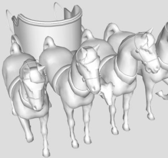 欧式雕塑马车su模型下载_sketchup草图大师SKP模型