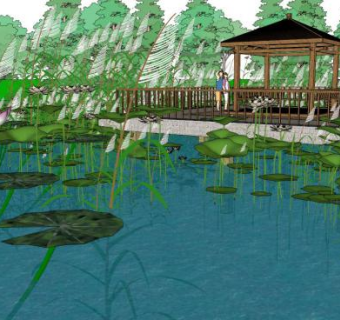 湿地场景su模型下载_sketchup草图大师SKP模型