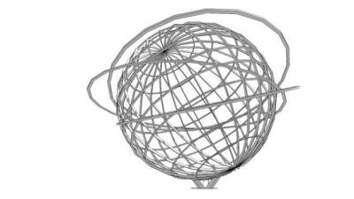 圆形雕塑su模型下载_sketchup草图大师SKP模型