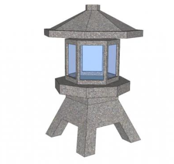 日式路灯su模型下载_sketchup草图大师SKP模型