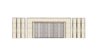 现代新中式景观墙设计SU模型下载_sketchup草图大师SKP模型