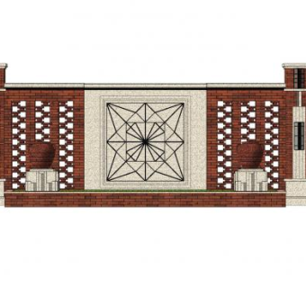 现代镂空水缸装饰景墙SU模型下载_sketchup草图大师SKP模型
