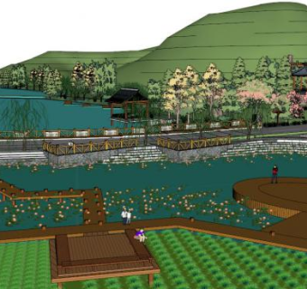 美丽乡村设计su模型下载_sketchup草图大师SKP模型