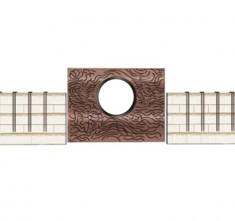 新中式圆漏窗景墙SU模型下载_sketchup草图大师SKP模型