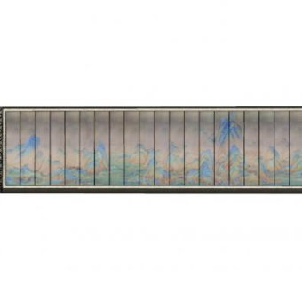 新中式连绵山景景墙SU模型下载_sketchup草图大师SKP模型