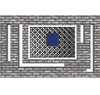 中式镂窗景墙SU模型下载_sketchup草图大师SKP模型