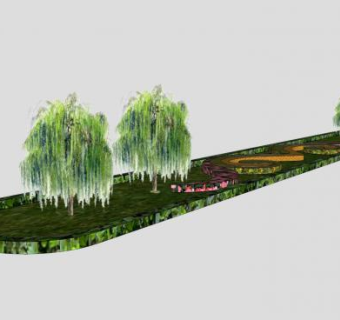 现代花坛景观SU模型下载_sketchup草图大师SKP模型