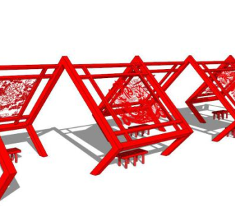 剪纸景观墙su模型下载_sketchup草图大师SKP模型