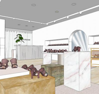 展示空间鞋店su模型下载_sketchup草图大师SKP模型