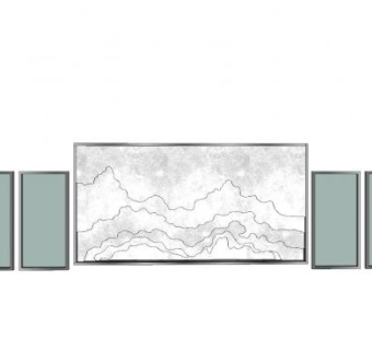 新中式轻奢景墙景观SU模型下载_sketchup草图大师SKP模型