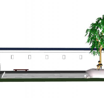 中式极简漏窗景墙SU模型下载_sketchup草图大师SKP模型