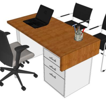 办公室办公桌椅su模型下载_sketchup草图大师SKP模型