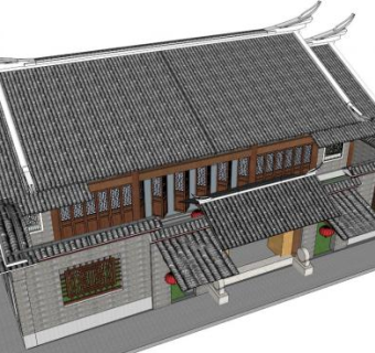 中国古建su模型下载_sketchup草图大师SKP模型