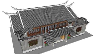 中国古建su模型下载_sketchup草图大师SKP模型