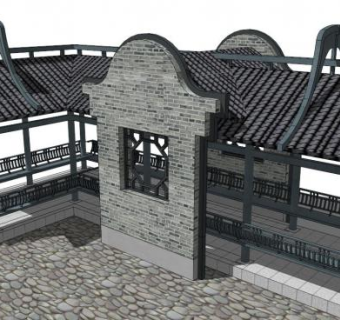 景观廊亭su模型下载_sketchup草图大师SKP模型