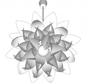 莲花吊灯su模型下载_sketchup草图大师SKP模型