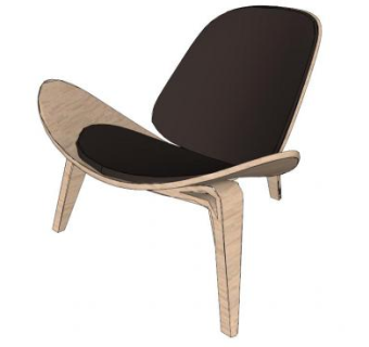 室外贝壳椅su模型下载_sketchup草图大师SKP模型