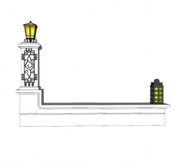 欧式景观灯小品SU模型下载_sketchup草图大师SKP模型