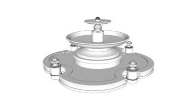 新中式景观喷泉SU模型下载_sketchup草图大师SKP模型