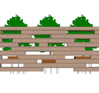 现代漏窗景观墙SU模型下载_sketchup草图大师SKP模型