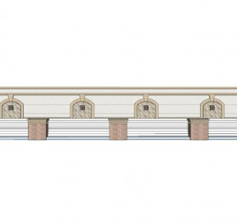 简欧围墙景墙SU模型下载_sketchup草图大师SKP模型