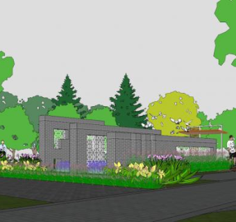 新中式花窗景观墙sketchup模型下载_sketchup草图大师SKP模型