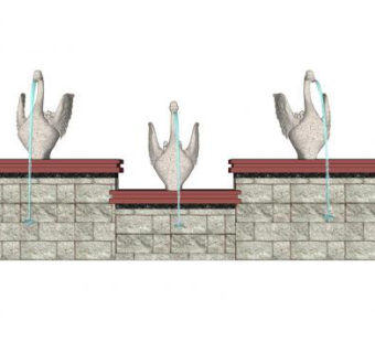 天鹅雕塑流水景墙SU模型下载_sketchup草图大师SKP模型