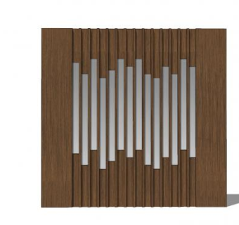 现代木质景墙设计SU模型下载_sketchup草图大师SKP模型