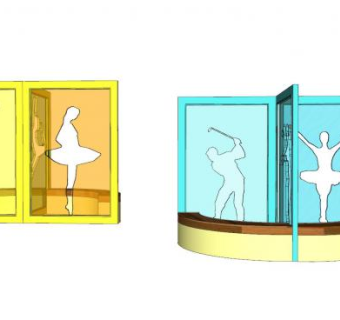 现代舞蹈主题景墙SU模型下载_sketchup草图大师SKP模型
