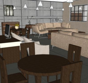 展厅家具su模型下载_sketchup草图大师SKP模型