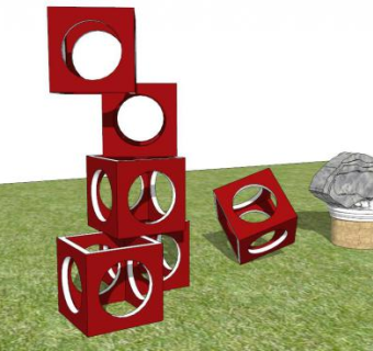 原创创意艺术雕塑su模型下载_sketchup草图大师SKP模型