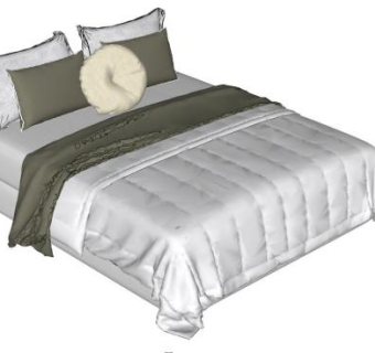 简欧床su模型下载_sketchup草图大师SKP模型