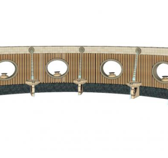 欧式景墙喷泉小品SU模型下载_sketchup草图大师SKP模型