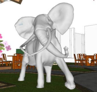 石象雕塑su模型下载_sketchup草图大师SKP模型