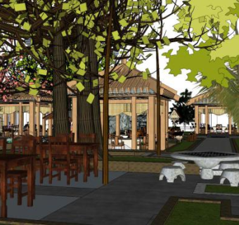 生态园区su模型下载_sketchup草图大师SKP模型