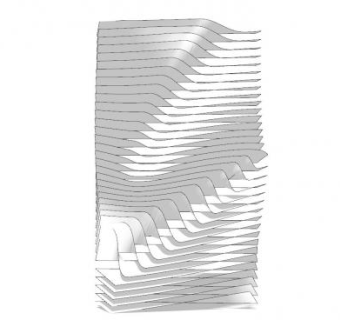 现代波浪景墙SU模型下载_sketchup草图大师SKP模型