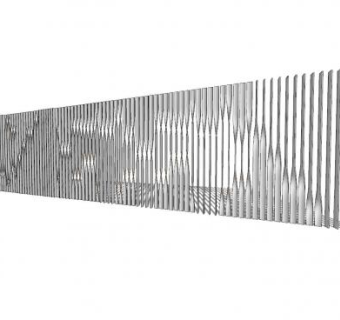 现代金属景墙SU模型下载_sketchup草图大师SKP模型