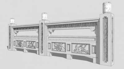 石材护栏su模型下载_sketchup草图大师SKP模型