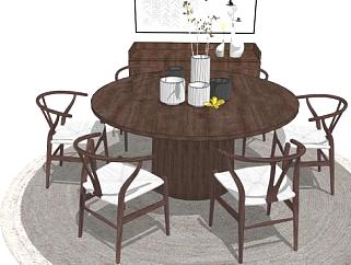 茶室桌椅su模型下载_sketchup草图大师SKP模型