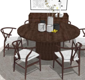 茶室桌椅su模型下载_sketchup草图大师SKP模型